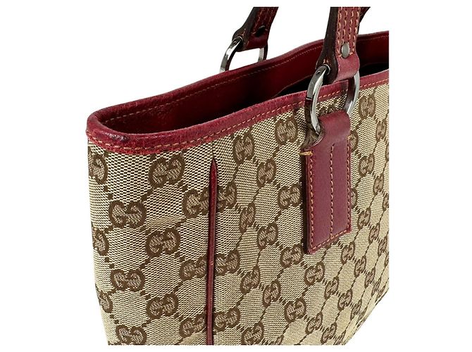 Borsa Tote Gucci marrone e bordeaux - vista 7