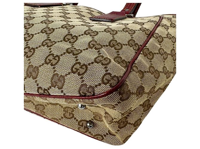 Borsa Tote Gucci marrone e bordeaux - vista 8