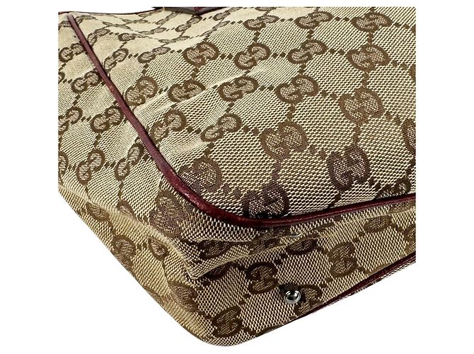 Borsa Tote Gucci marrone e bordeaux - vista 9