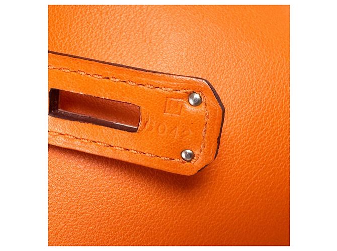 Hermès Bolsa Hermes Birkin 35 em couro Swift Orange - vista 15
