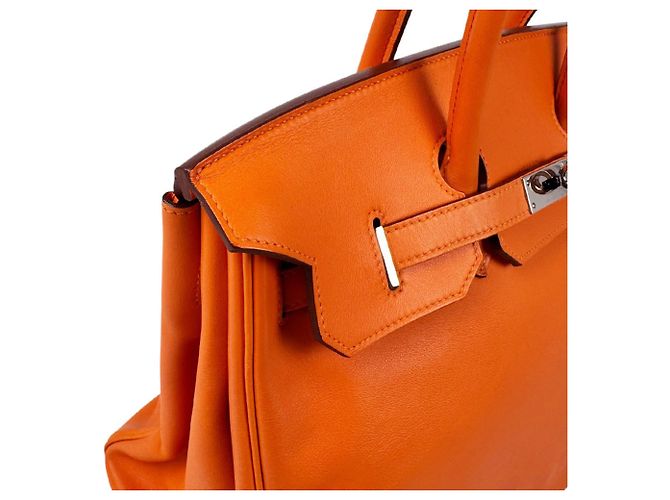 Hermès Bolsa Hermes Birkin 35 em couro Swift Orange - vista 7