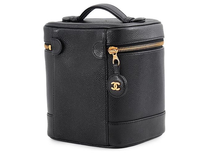 Borsa Vanity Chanel in pelle Caviar nera - vista 2