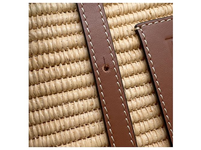 Borsa Tote Loewe Square Basket Small in rafia con Anagramma - vista 10