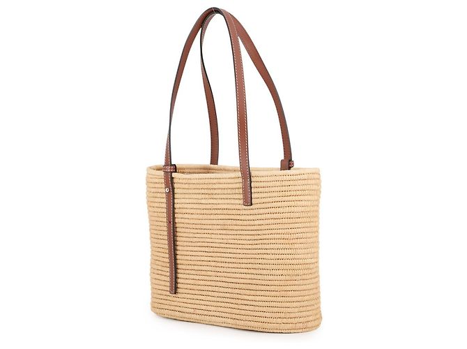 Borsa Tote Loewe Square Basket Small in rafia con Anagramma - vista 2