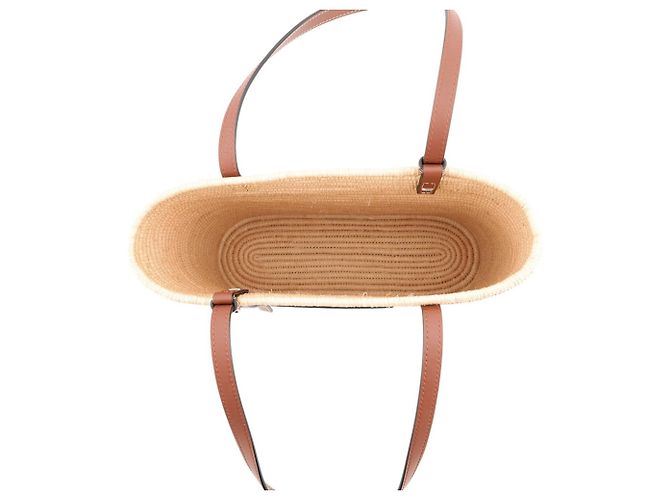 Borsa Tote Loewe Square Basket Small in rafia con Anagramma - vista 5