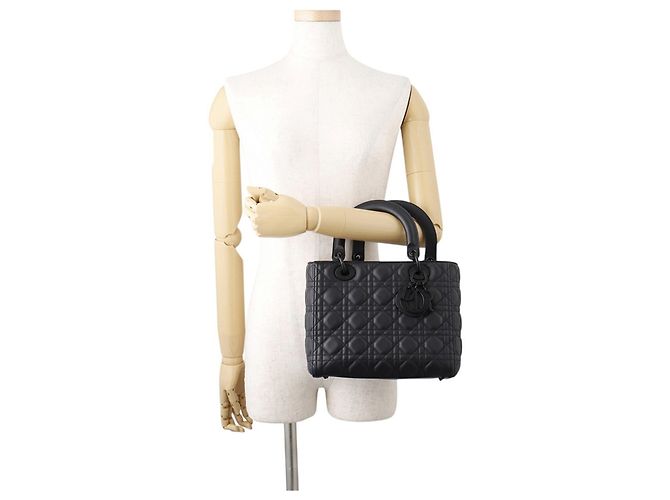 Borsa Christian Dior Lady Cannage Medium Ultra Matte - vista 4