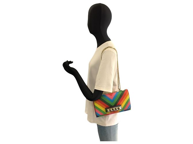 Borsa a tracolla Valentino Rockstud con catena - vista 7