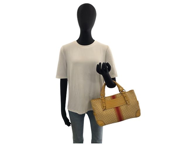 Céline Borsa Celine in tela e pelle gialla - vista 7