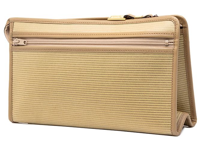 Autre Marque Clutch Saint Laurent in tela beige - vista 2