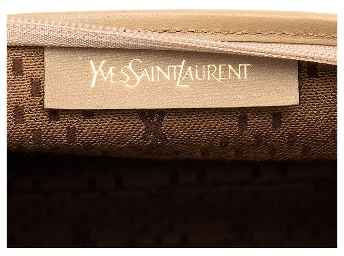 Autre Marque Clutch Saint Laurent in tela beige - vista 5