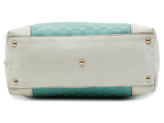 Borsa Tote Gucci in tela GG blu - vista 3