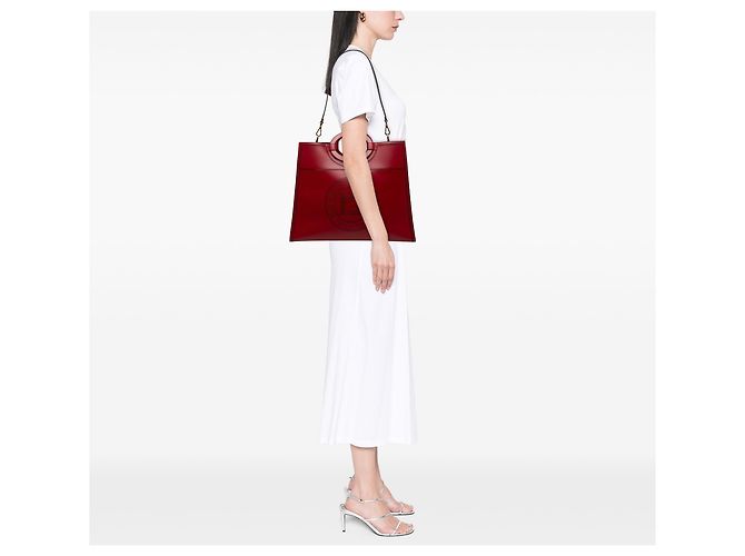 Fendi Runaway Tote aus perforiertem Leder, rot, Medium - Ansicht 5