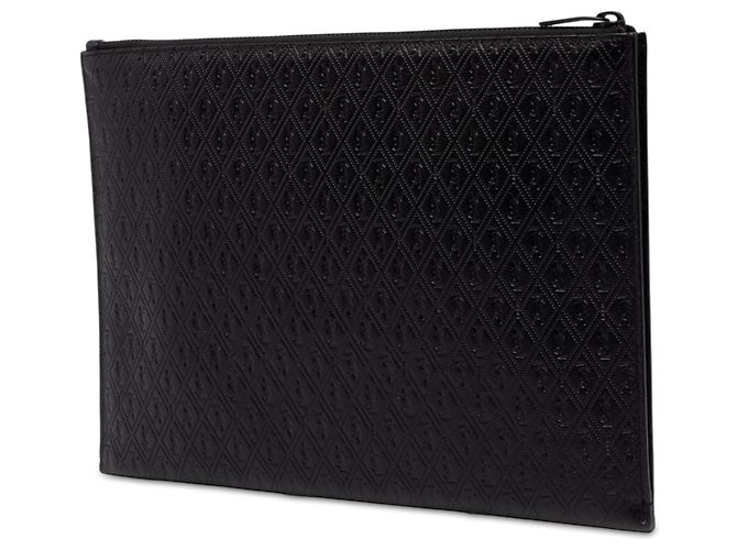 Autre Marque Custodia per tablet Saint Laurent in pelle nera con monogramma allover - vista 2