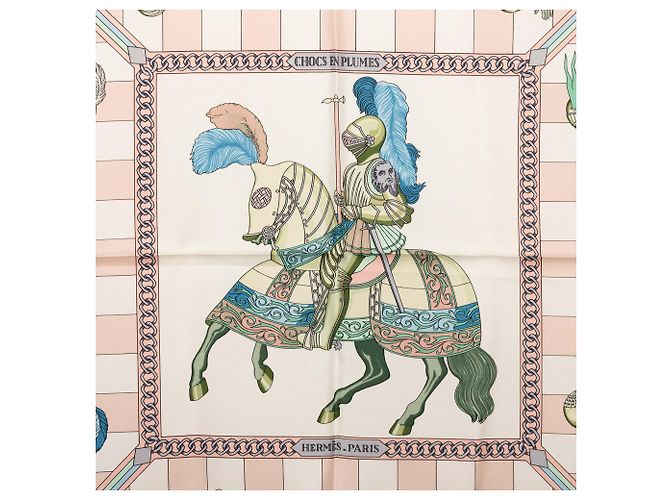 Foulard di seta Hermès Pink Chocs En Plumes 90 - vista 2