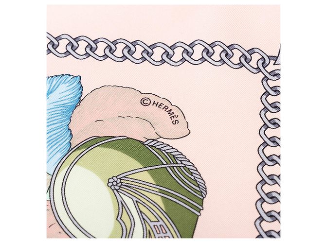 Foulard di seta Hermès Pink Chocs En Plumes 90 - vista 6