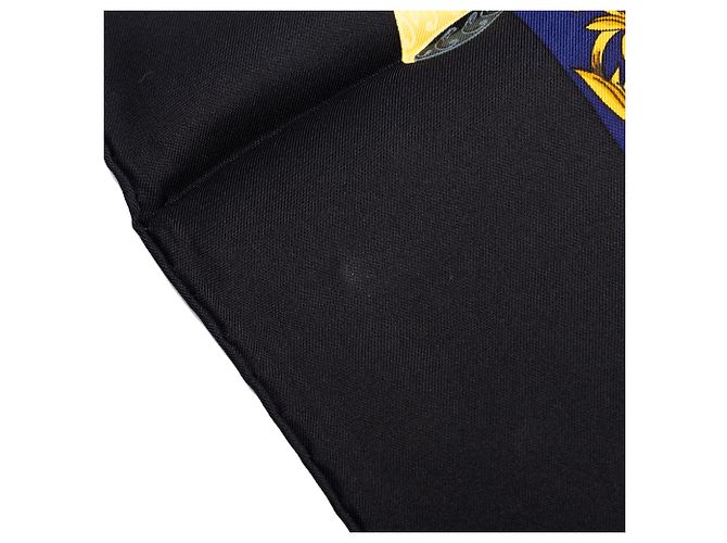 Lenço de seda Hermès LAtlantide Preto 90 - vista 8