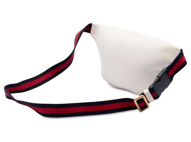 Borsa cintura Gucci White Small Grained Calfskin Web Logo - vista 2