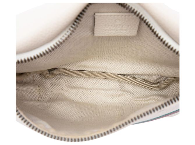 Borsa cintura Gucci White Small Grained Calfskin Web Logo - vista 4