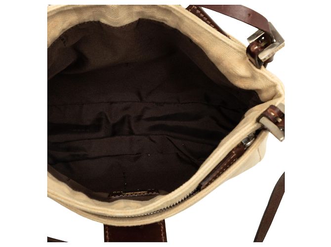 Bolsa de Ombro Fendi Beige Zucca Canvas - vista 4