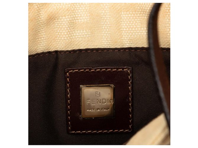 Bolsa de Ombro Fendi Beige Zucca Canvas - vista 5
