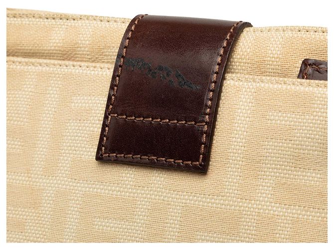 Bolsa de Ombro Fendi Beige Zucca Canvas - vista 6