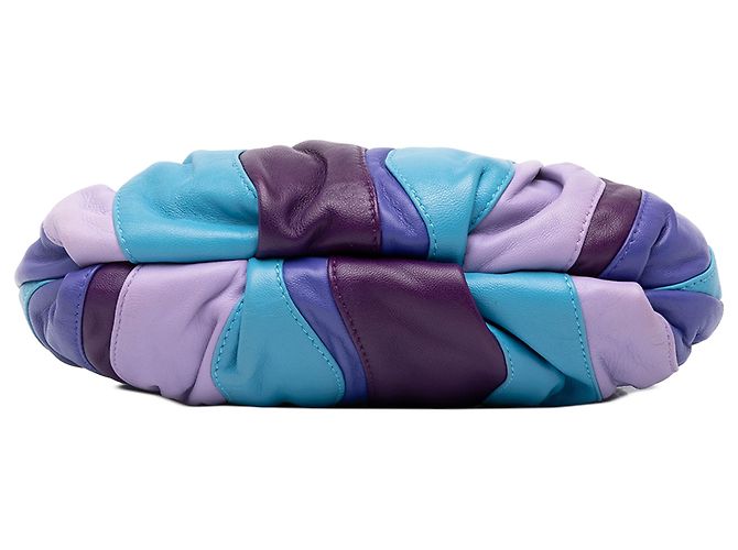 Clutch Prada Purple Nappa Trembled Blossoms Stripes - vista 3
