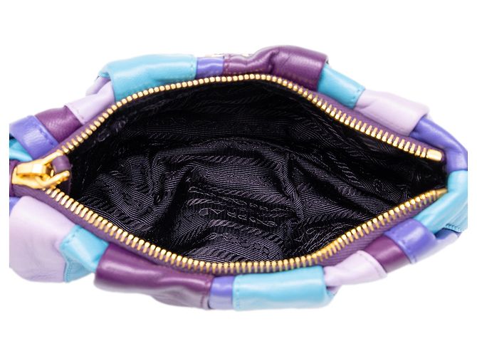 Clutch Prada Purple Nappa Trembled Blossoms Stripes - vista 4