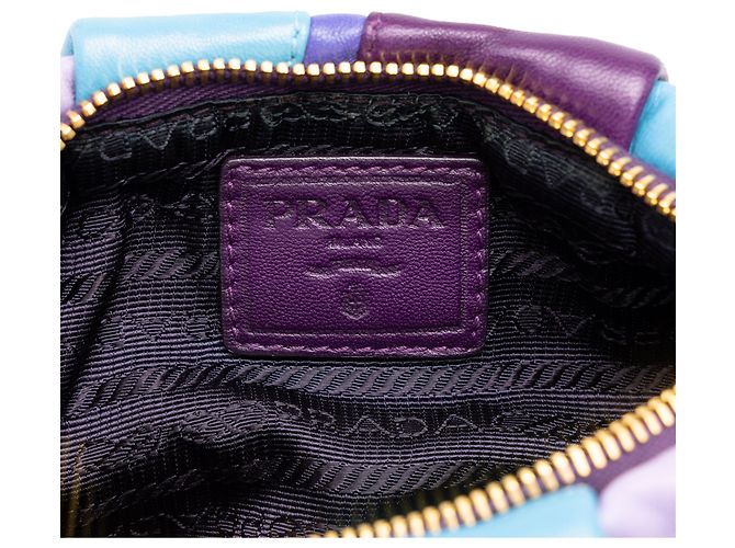 Clutch Prada Purple Nappa Trembled Blossoms Stripes - vista 5