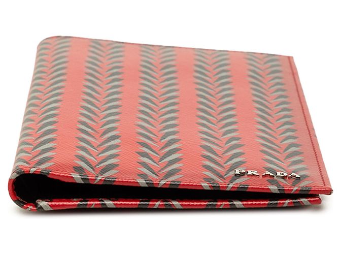 Prada Red Printed Saffiano Bifold Long Wallet - Ansicht 3