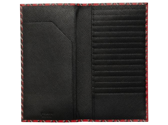 Prada Red Printed Saffiano Bifold Long Wallet - Ansicht 4