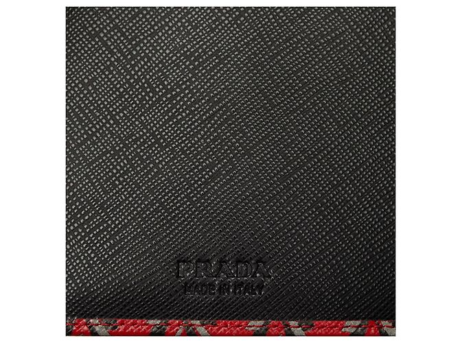 Prada Red Printed Saffiano Bifold Long Wallet - Ansicht 5
