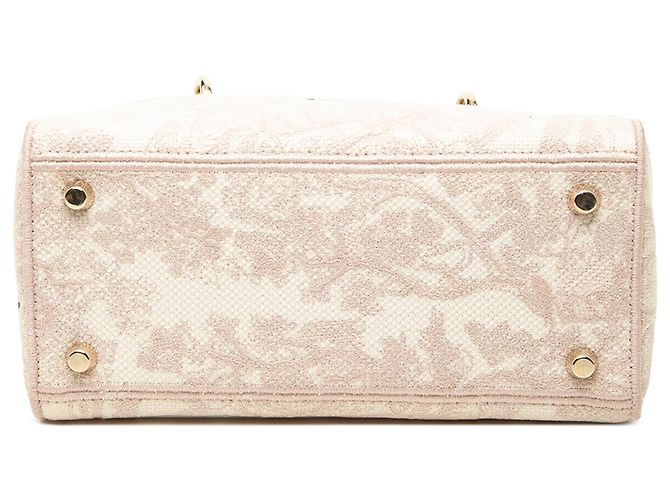 Dior Pink Medium Embroidered Canvas Toile De Jouy Lady D Lite - vista 3