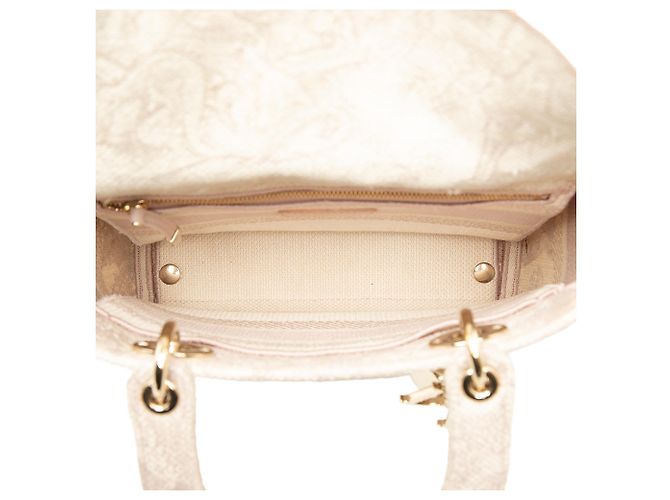 Dior Pink Medium Embroidered Canvas Toile De Jouy Lady D Lite - vista 4