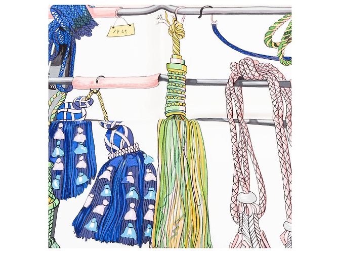 Foulard di seta Hermès White Passementerie 90 - vista 6