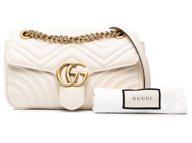 Gucci Beige Medium GG Marmont gesteppte Leder-Schultertasche - Ansicht 7