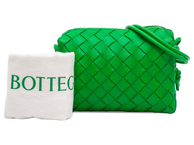 Borsa a tracolla Bottega Veneta Mini Intrecciato Loop in nappa verde - vista 7
