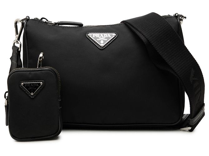 Bolsa Crossbody Prada em Re-Nylon preto com acabamento em Saffiano e fecho de correr - vista 7