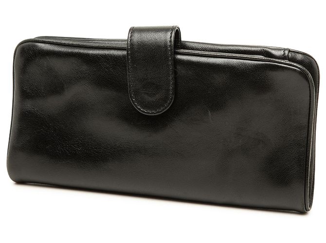 Portafoglio lungo Chanel Black CC Lambskin Bow - vista 2