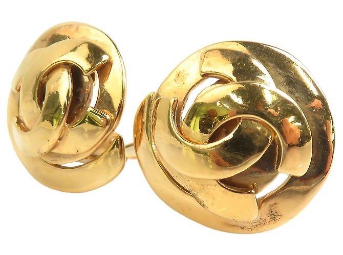 Orecchini a clip Chanel Gold CC placcati in oro Swirl - vista 6