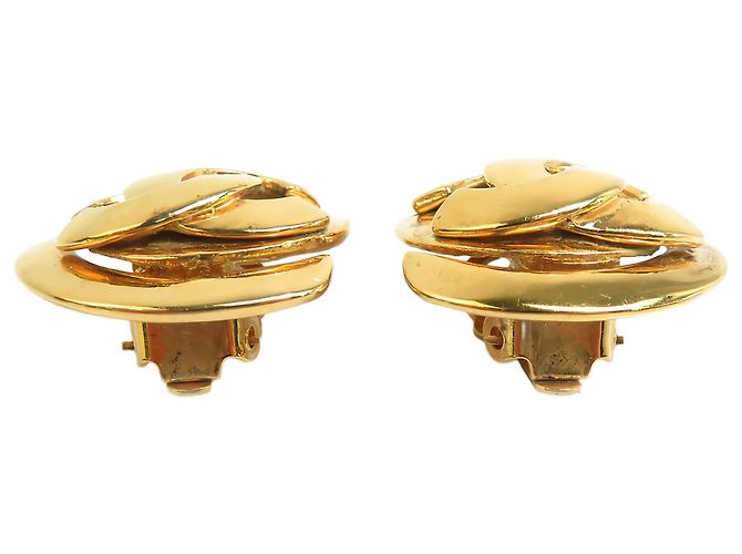 Orecchini a clip Chanel Gold CC placcati in oro Swirl - vista 7