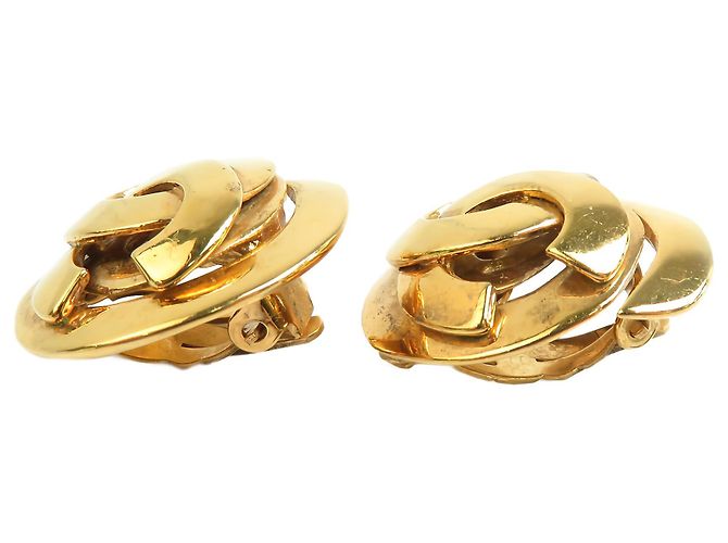 Orecchini a clip Chanel Gold CC placcati in oro Swirl - vista 8