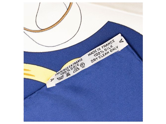 Pañuelo de seda Hermès White Eperon D Or 90 - vista 4
