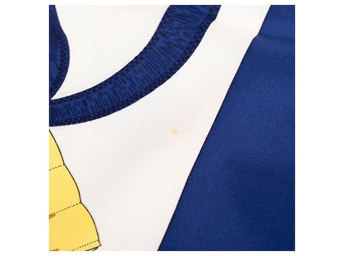 Pañuelo de seda Hermès White Eperon D Or 90 - vista 7