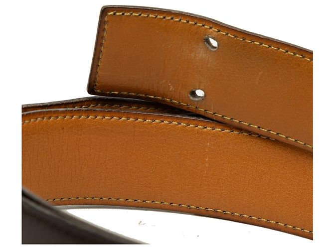 Cintura reversibile Hermès Constance H in pelle Box Calf e Togo nera - vista 4