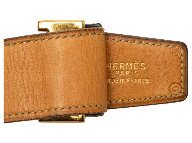 Cintura reversibile Hermès Constance H in pelle Box Calf e Togo nera - vista 6