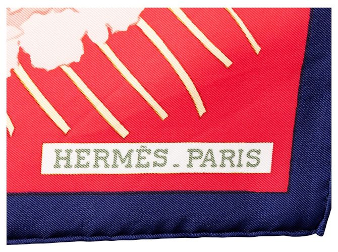 Hermès Red Les Pivoines Seidentuch 90 - Ansicht 2