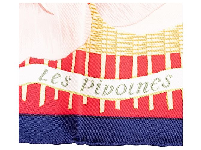 Hermès Red Les Pivoines Seidentuch 90 - Ansicht 3