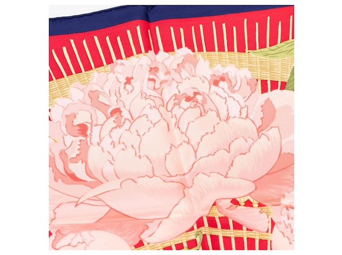 Hermès Red Les Pivoines Seidentuch 90 - Ansicht 5