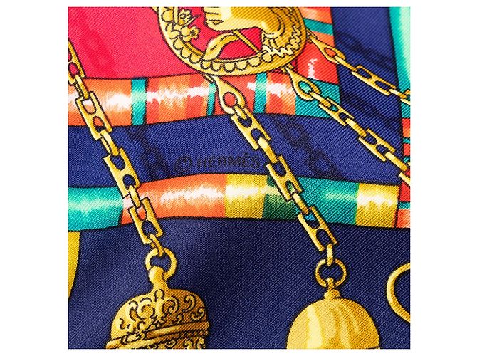 Foulard di seta Hermès Blue Petite Main 90 - vista 7