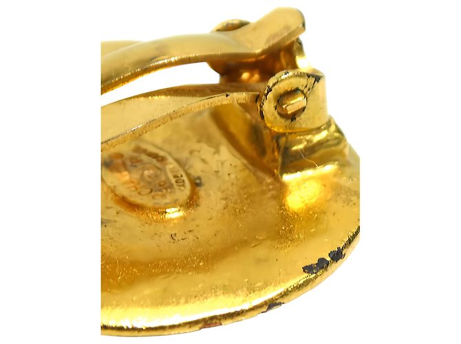 Orecchini a clip rotondi Chanel Gold CC placcati oro - vista 5
